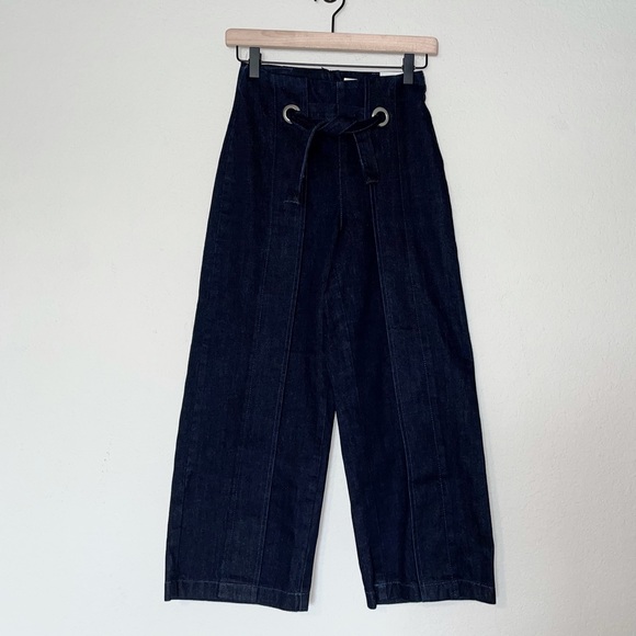 Topshop MOTO Indigo Cropped Wide Leg Jeans - Picture 3 of 8